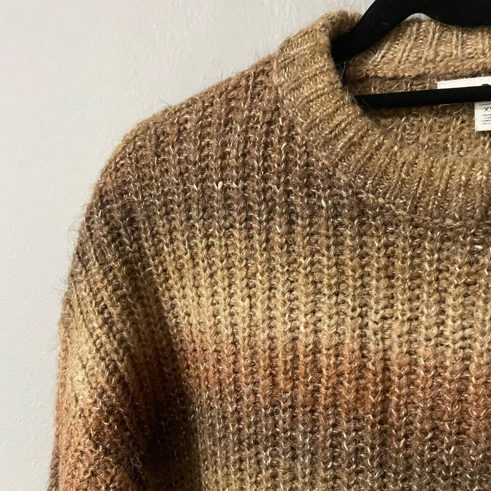 Nordstrom bp Space Dye Long Sleeve Sweater in Brown Raisin Stripe. Size X-Small